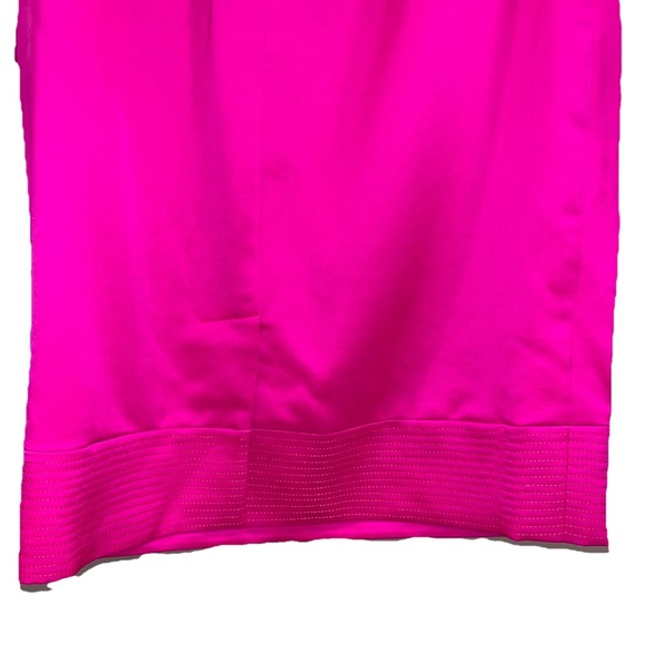 OSCAR DE LA RENTA Skirt Bright Pink Size 16 Wool Silk Belted Pencil Office NWT - Picture 11 of 15